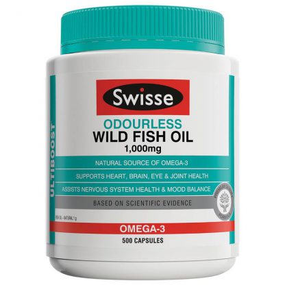 Swisse Ultiboost Odourless Wild Fish Oil 1000mg 500 Capsules Exclusive Size