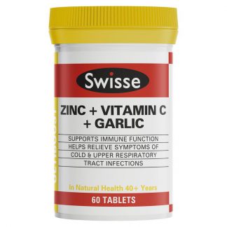 Swisse Ultiboost Zinc   Vitamin C   Garlic 60 Tablets