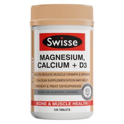 Swisse Ultiboost Magnesium Calcium   Vitamin D 120 Tablets