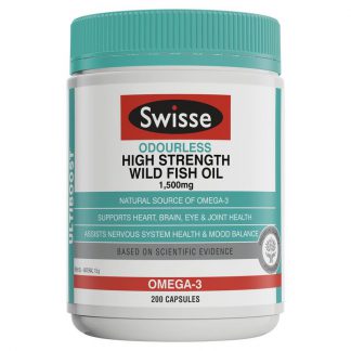 Swisse Ultiboost Odourless High Strength Wild Fish Oil 1500mg 200 Capsules
