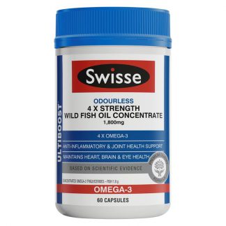 Swisse Ultiboost 4 x Strength Wild Fish Oil Concentrate 60 Capsules