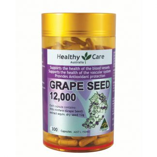 Healthy Care Grape Seed Extract 12000 Gold Jar 300 Capsules 天然葡萄籽胶囊 300粒
