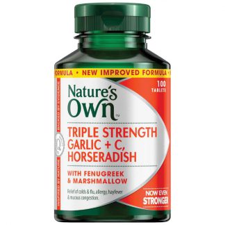 Nature's Own Triple Strength Garlic C Horseradish 100 片 - 澳洲小小超市