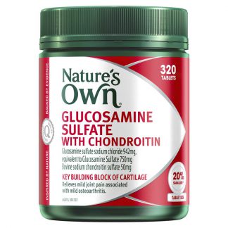 Nature's Own Glucosamine Sulfate With Chondroitin - Joint Health Supplement - 320 Tablets 硫酸氨基葡萄糖片 軟骨素320片 - 澳洲小小超市